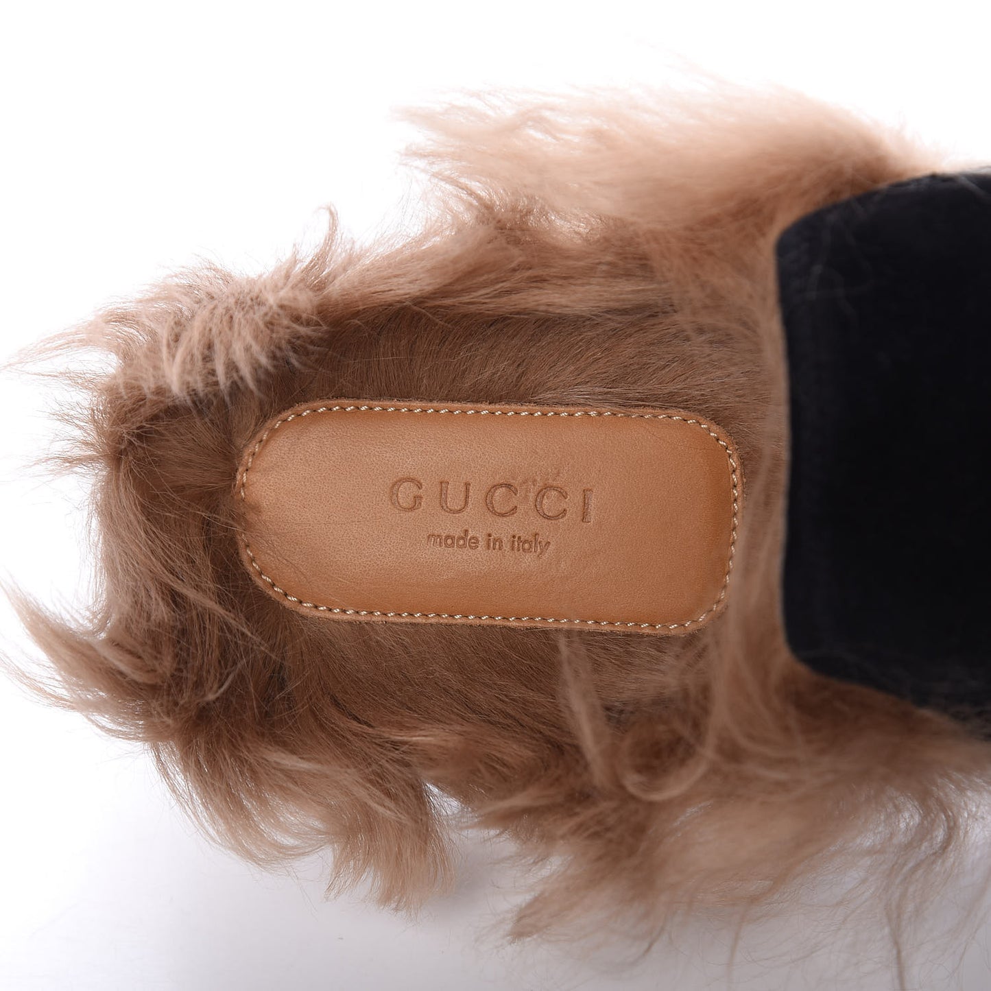 Velvet Fur Womens Princetown Slippers 39 Black