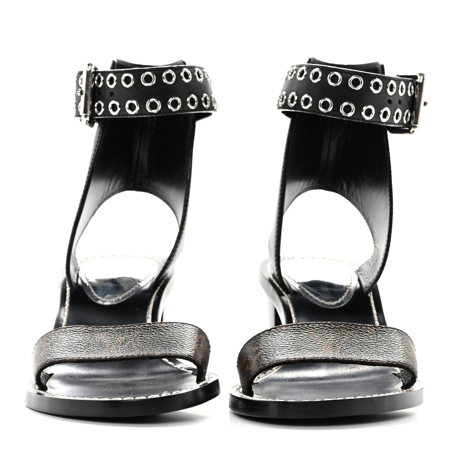 Calfskin Monogram Passenger Sandals 37.5 Black