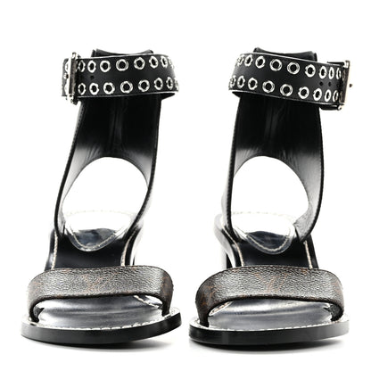 Louis Vuitton Calfskin Monogram Passenger Sandals 37.5 Black 2 of 10