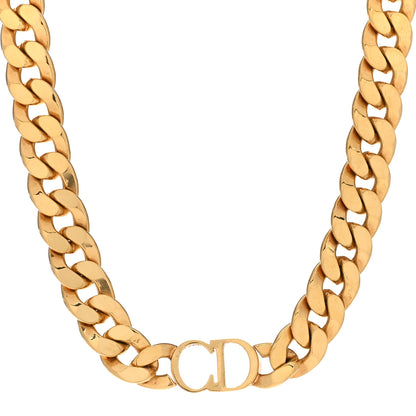 Christian Dior Metal CD Choker Necklace Gold 1 of 6