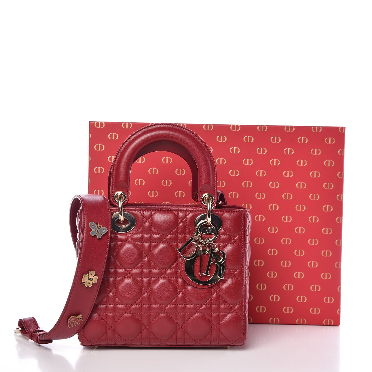 Christian Dior Lambskin Cannage Small My Lady Dior Red 12 of 12