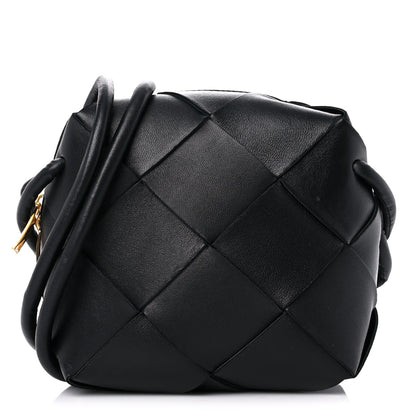 Bottega Veneta Lambskin Maxi Intrecciato Mini Cassette Camera Bag Black 1 of 11