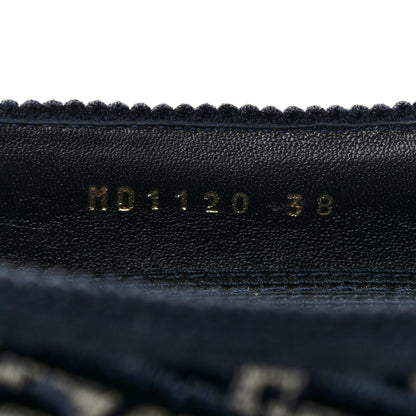Christian Dior Velvet Oblique Poeme Laced Ballerina Flats 38 Blue 8 of 8