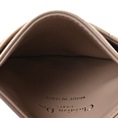 Christian Dior Lambskin Cannage Caro Freesia Card Holder Bronze Rose 5 of 8