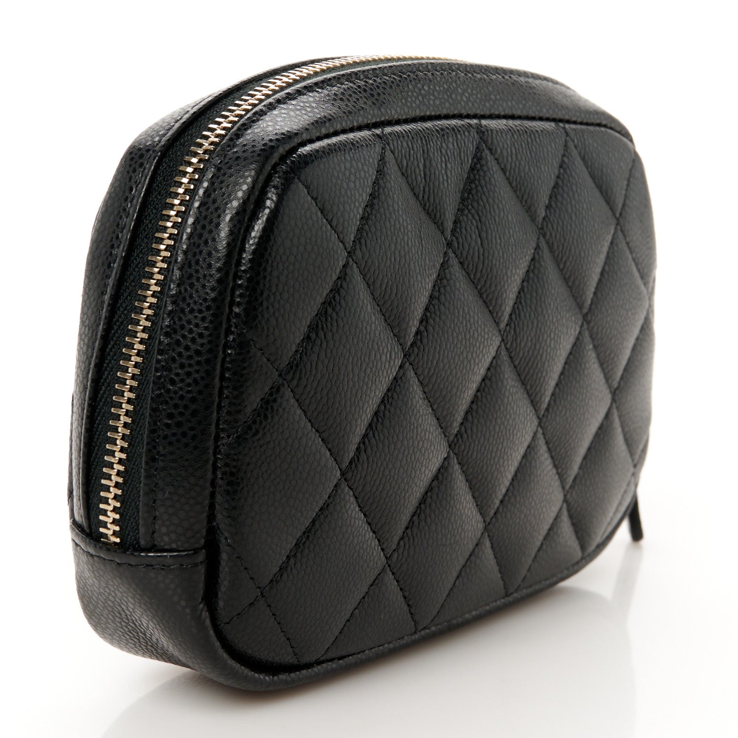 Chanel Caviar Quilted Small Curvy Pouch Cosmetic Case Black 5 of 16