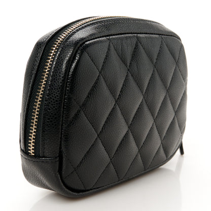 Chanel Caviar Quilted Small Curvy Pouch Cosmetic Case Black 5 of 16
