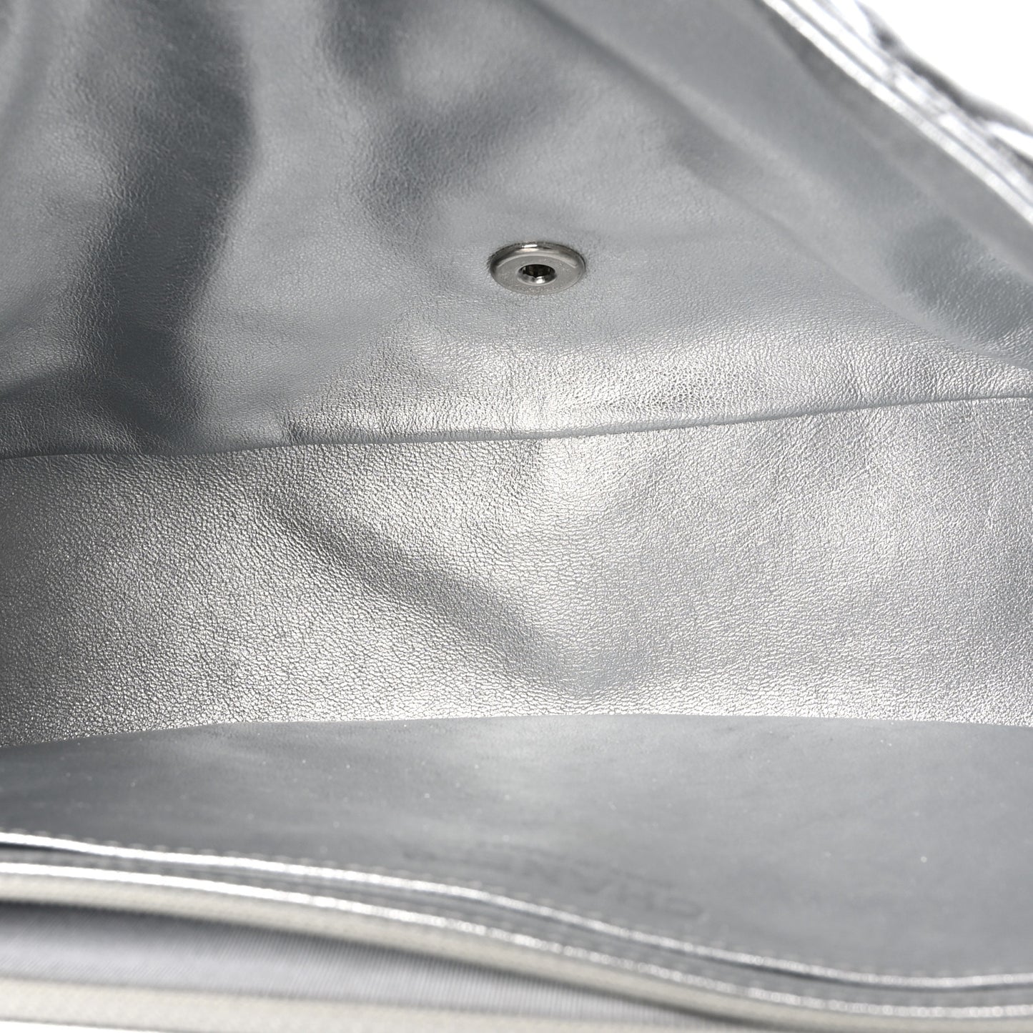 Metallic Lambskin Quilted Maxi Single Flap Silver