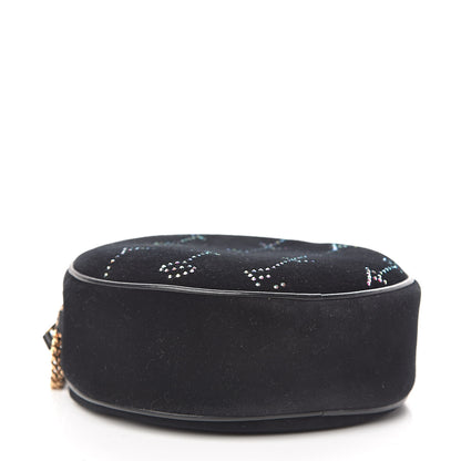 Stella McCartney Velvet Crystal Monogram Mini Round Crossbody Bag Black 4 of 10