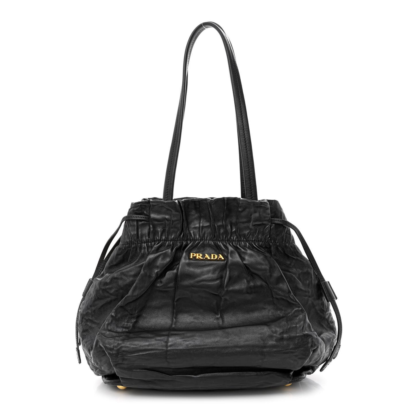 Nappa Antique Drawstring Tote Black