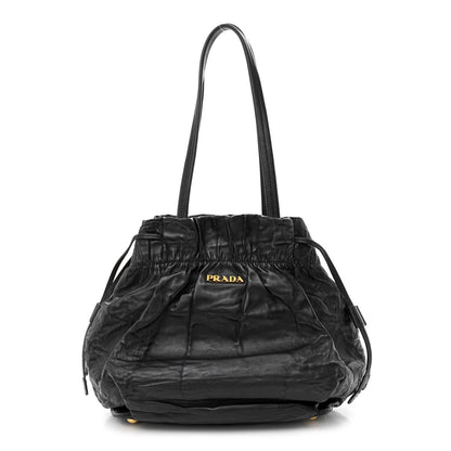 Prada Nappa Antique Drawstring Tote Black 1 of 11