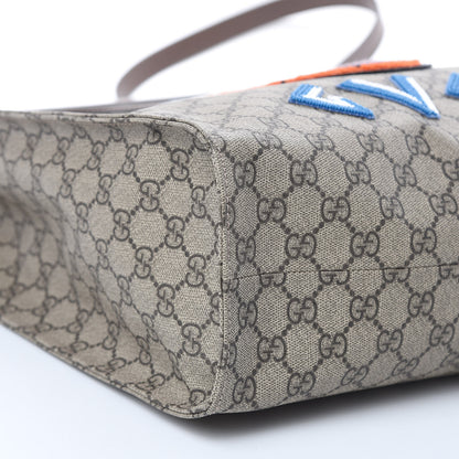 Gucci X DISNEY Soft GG Supreme Monogram Donald Duck Slip Handle Vertical Tote Beige New Acero 9 of 10