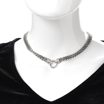 David Yurman Sterling Silver Diamond 18mm Double Wheat Chain Necklace 2 of 5