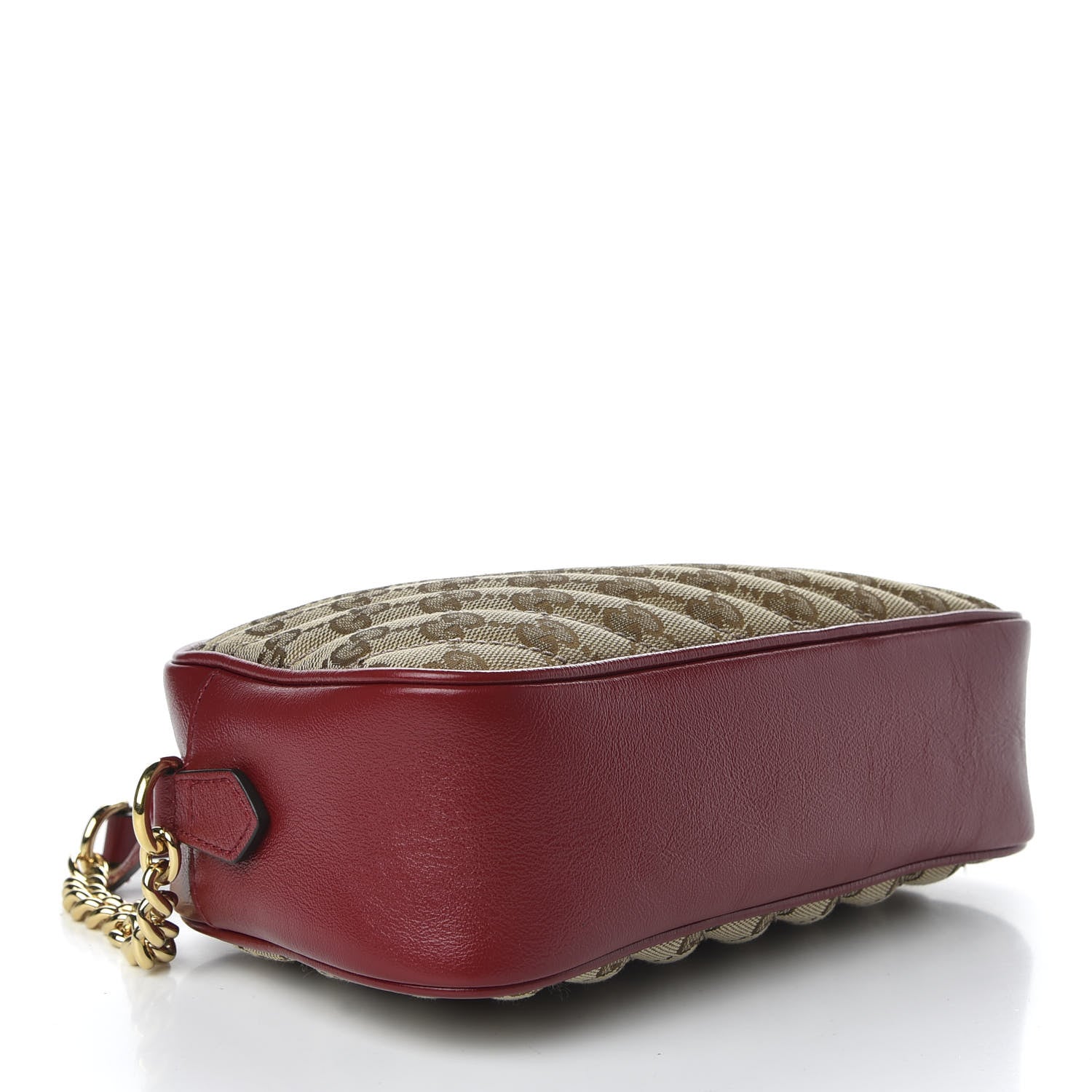 Gucci Monogram Azalea Calfskin Matelasse Diagonal Small GG Marmont Chain Shoulder Bag Beige Ebony New Cherry Red 4 of 9
