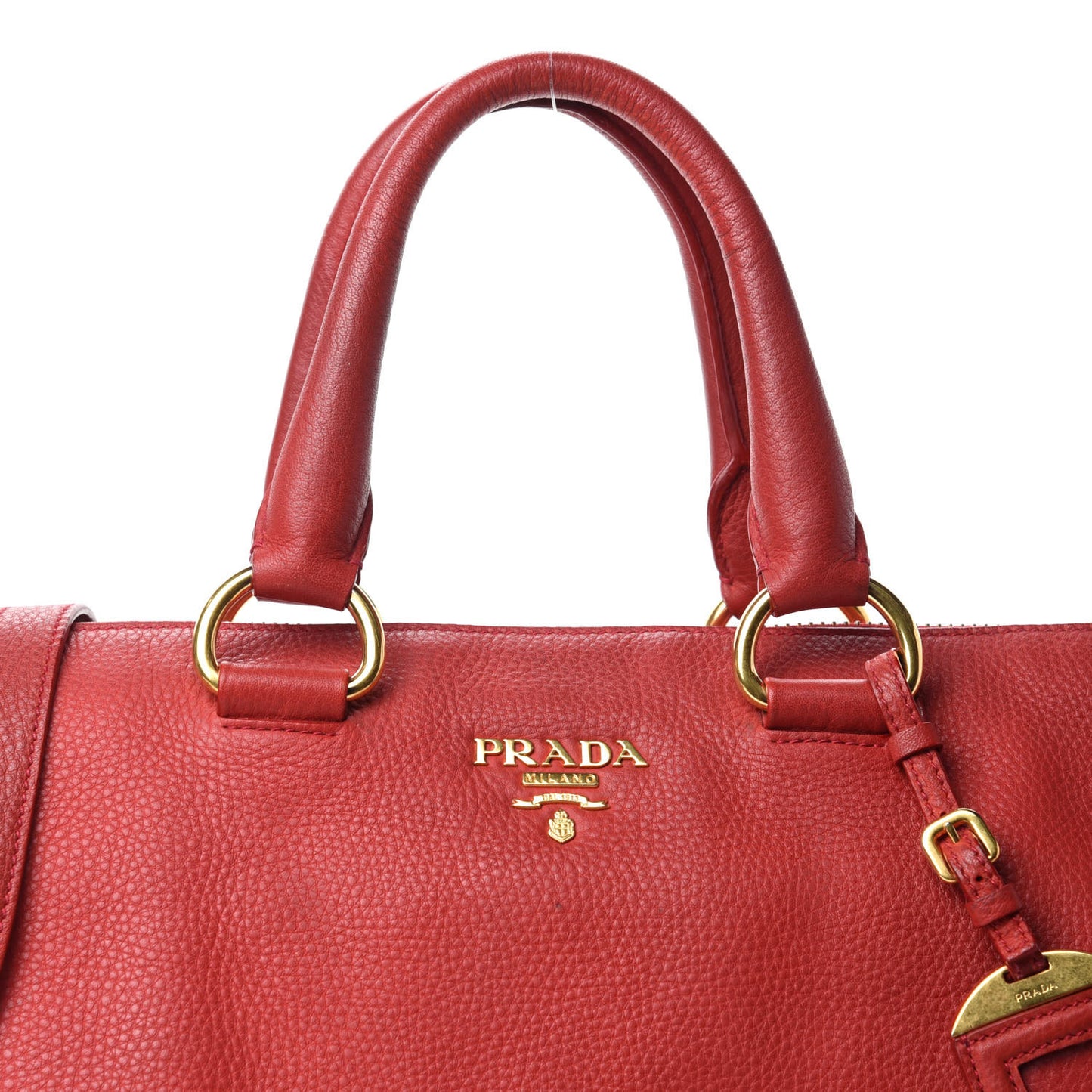 Vitello Daino Top Handle Shoulder Bag Rosso