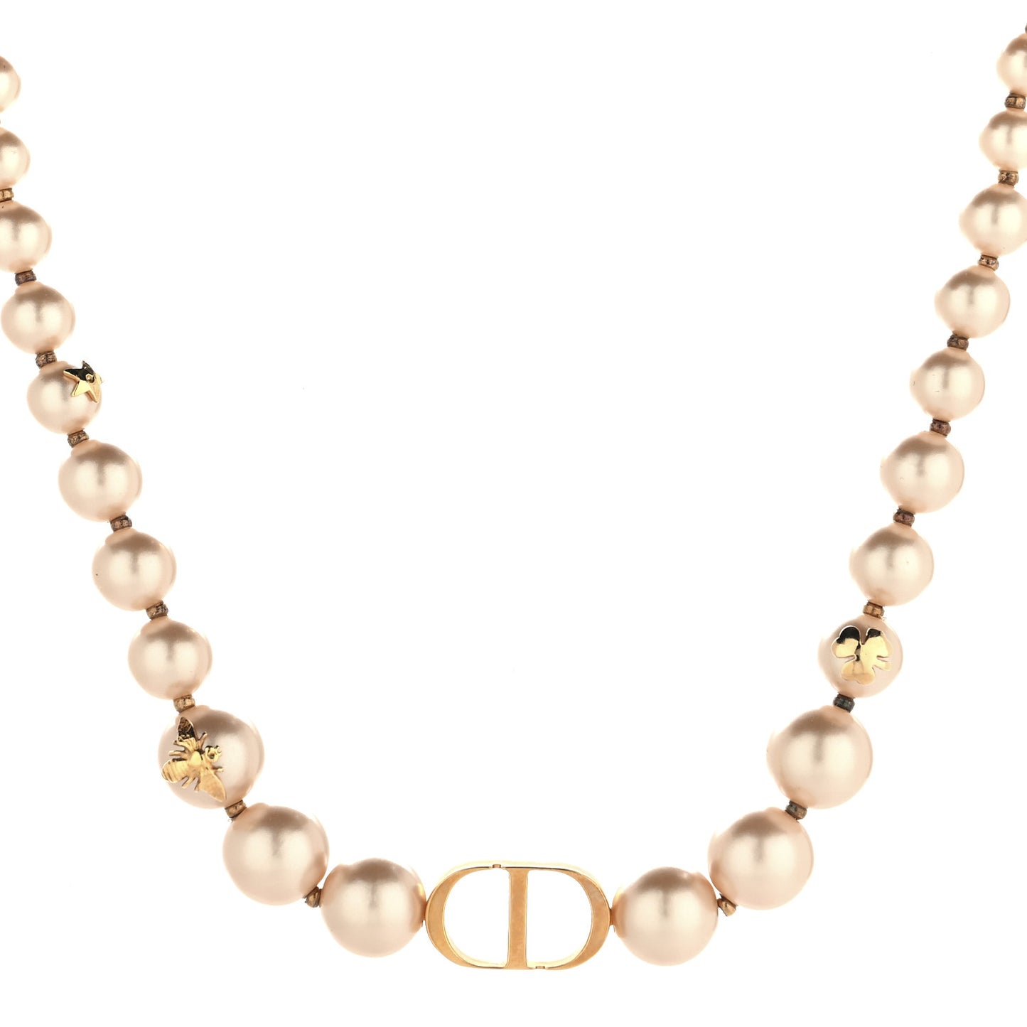 Pearl 30 Montaigne Bee Choker Necklace Gold Pink