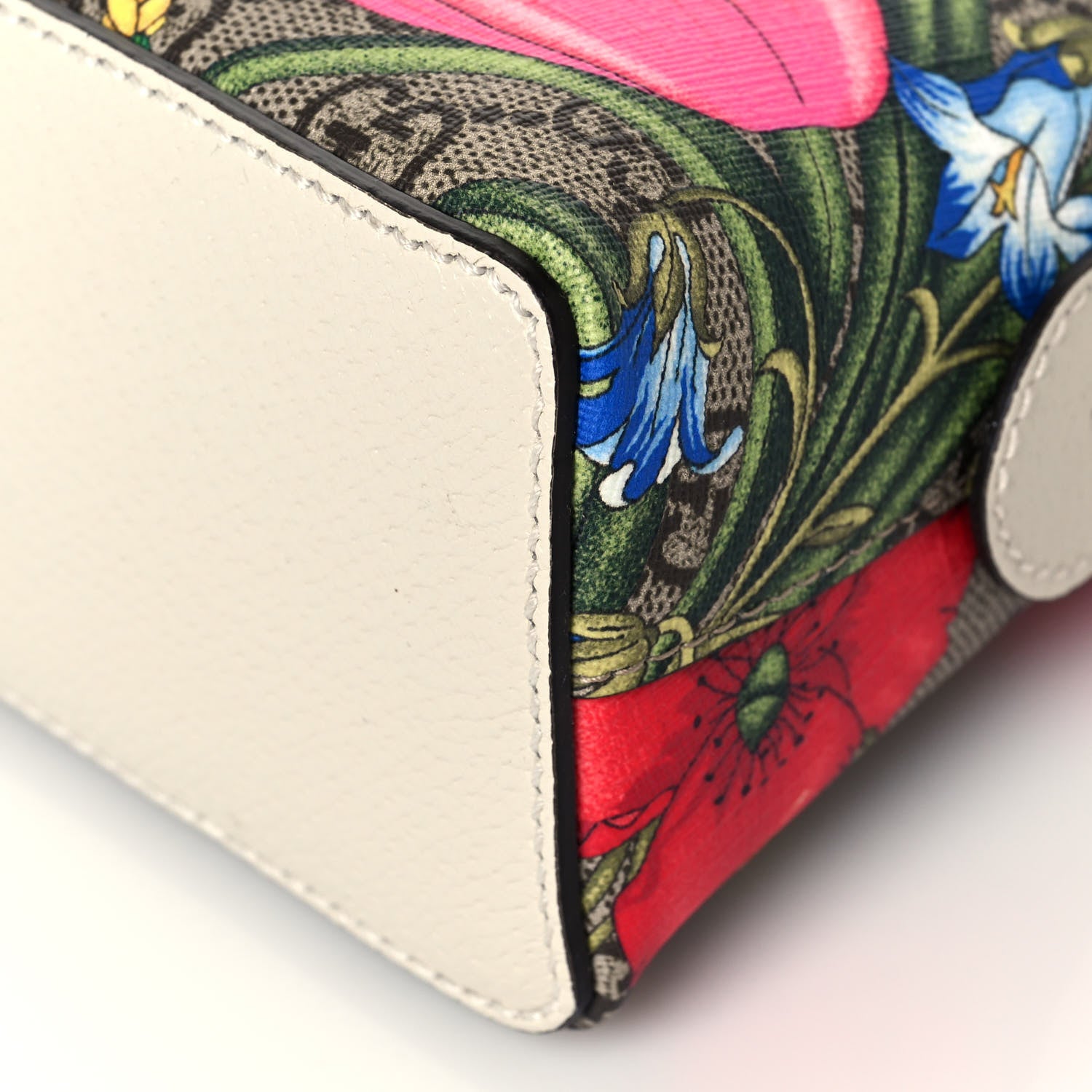 Gucci GG Supreme Monogram Flora Web GG Small Ophidia Dome Shoulder Bag White 10 of 13