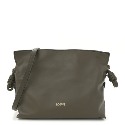 Loewe Calfskin Mini Flamenco Knot Clutch Dark Khaki 1 of 10
