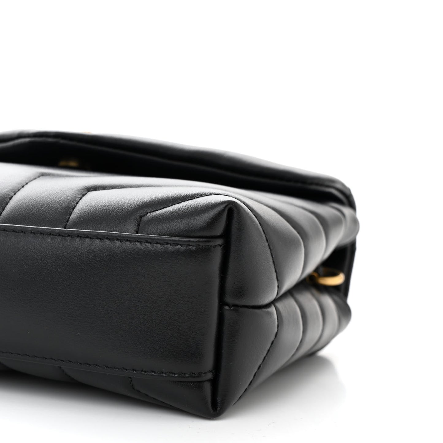 Calfskin Y Quilted Monogram Toy Loulou Crossbody Bag Black