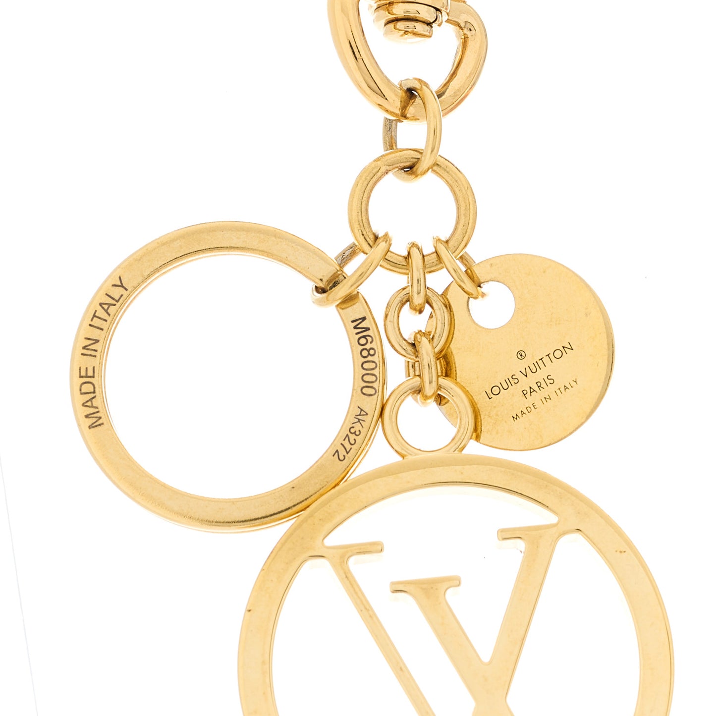 LV Circle Bag Charm Key Holder Gold