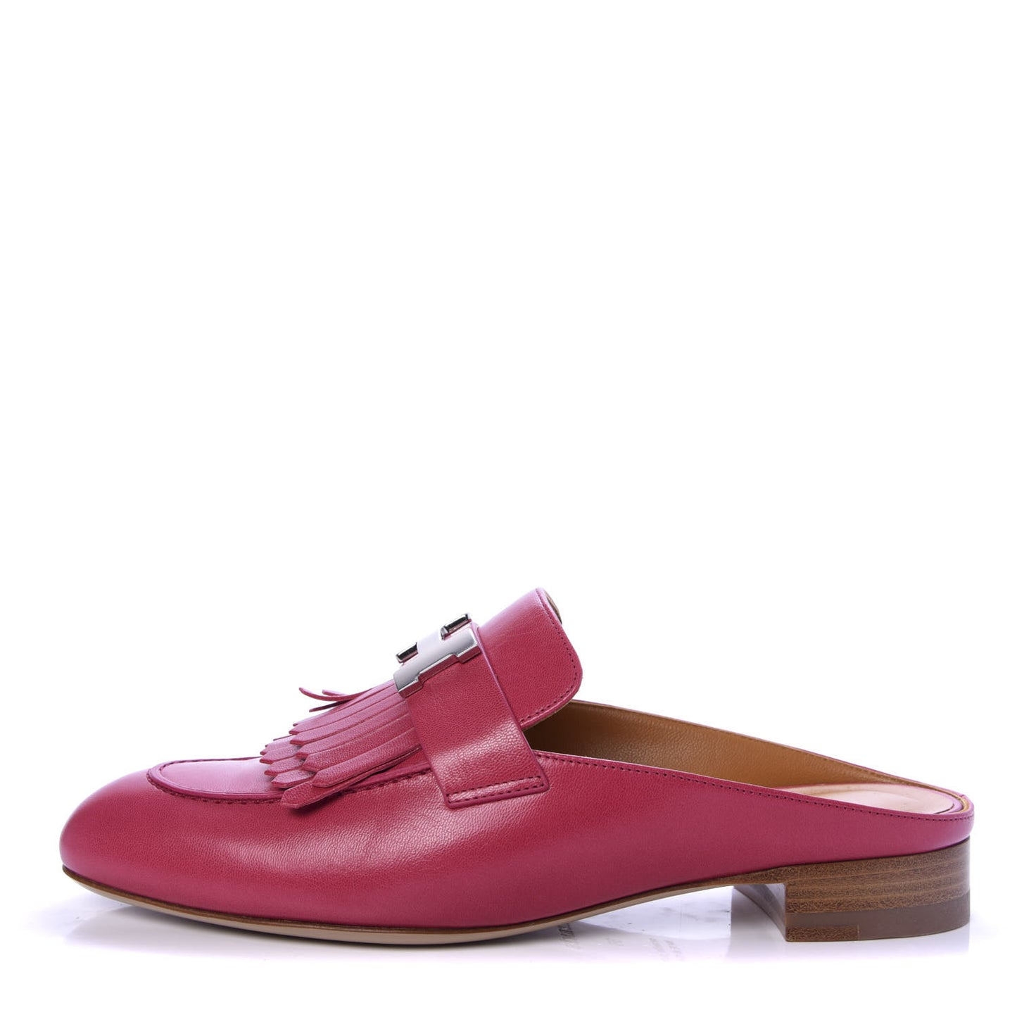 Goatskin Rivoli Mules 36 Rouge Azalee