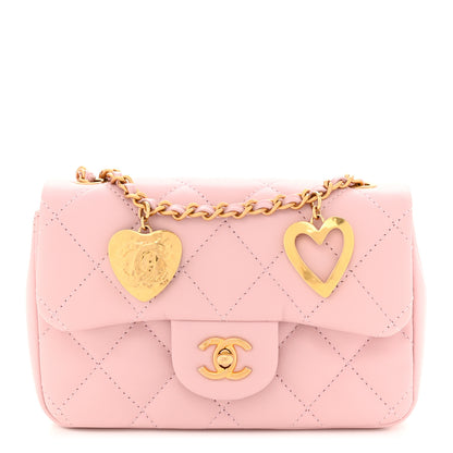 Chanel Lambskin Quilted Mini Heart Charms Flap Light Pink 1 of 11