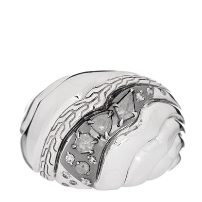 John Hardy Sterling Silver Grey Diamond Lahar Dome Ring 54 7 1 of 7