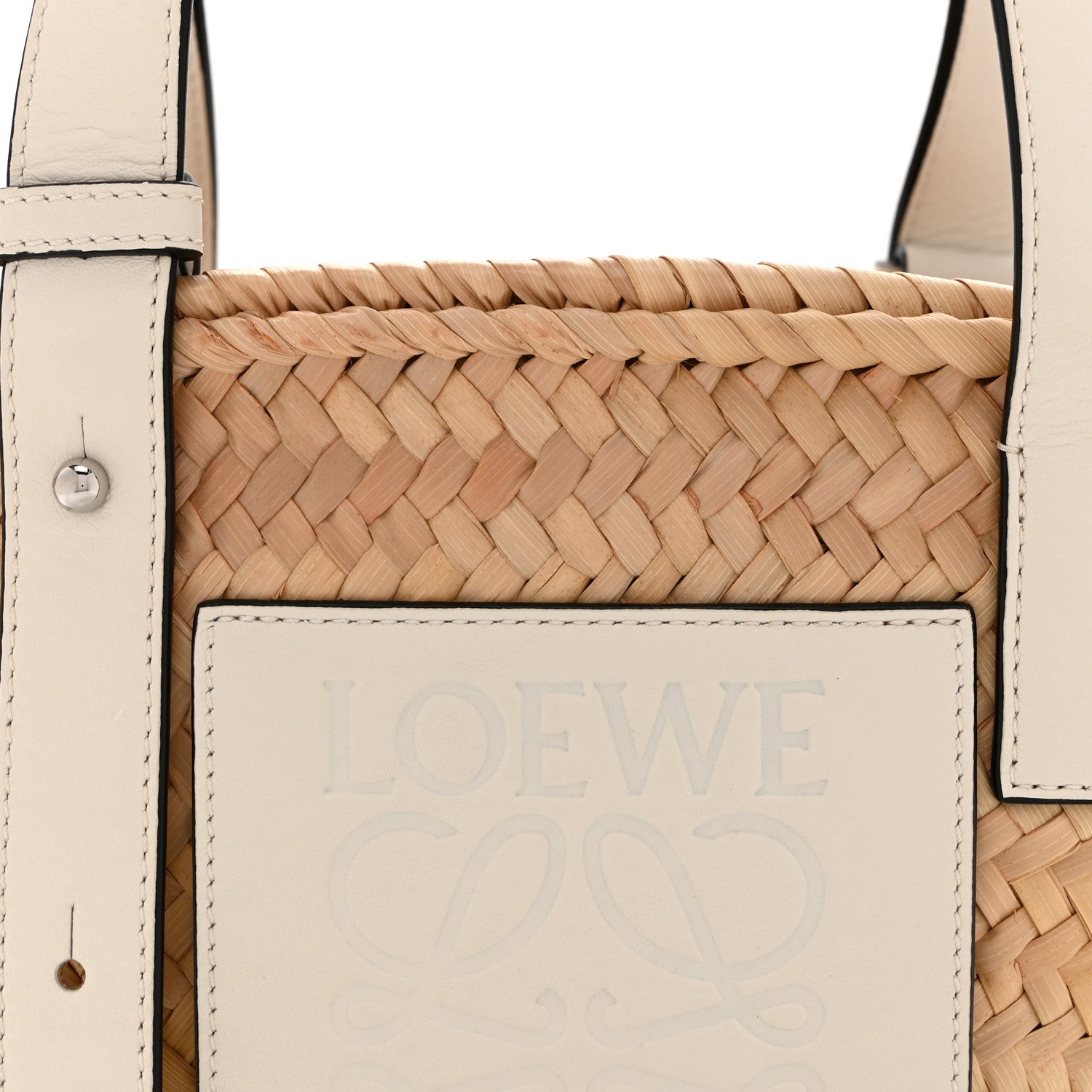 Loewe Raffia Small Basket Tote Bag Natural White 8 of 10