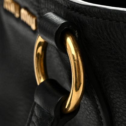 Miu Miu Vitello Daino Caribu Tote Black 12 of 14