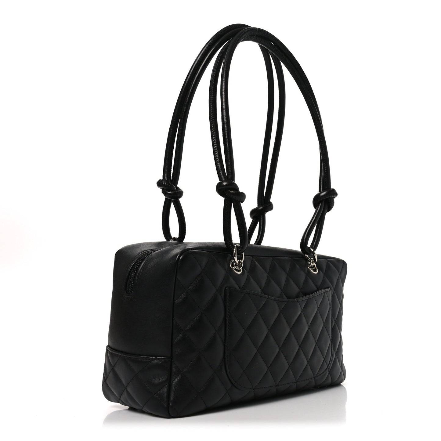 Calfskin Quilted Large Cambon Bowler Black