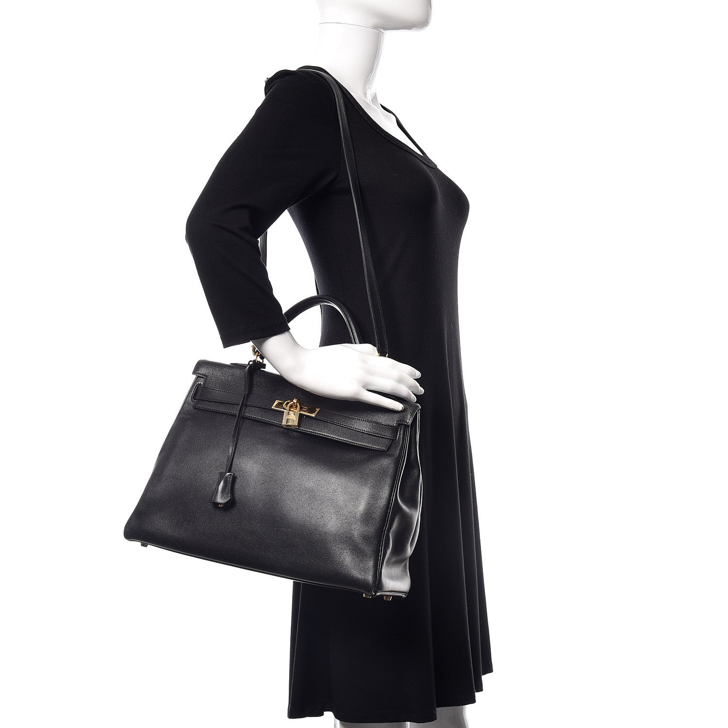Hermes Veau Gulliver Kelly Retourne 35 Black 2 of 37