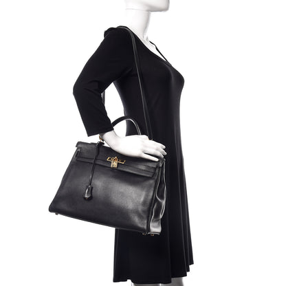 Hermes Veau Gulliver Kelly Retourne 35 Black 2 of 37