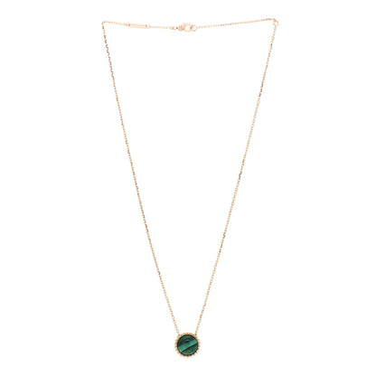Van Cleef & Arpels 18K Yellow Gold Malachite Perlee Couleurs Pendant Necklace 2 of 5