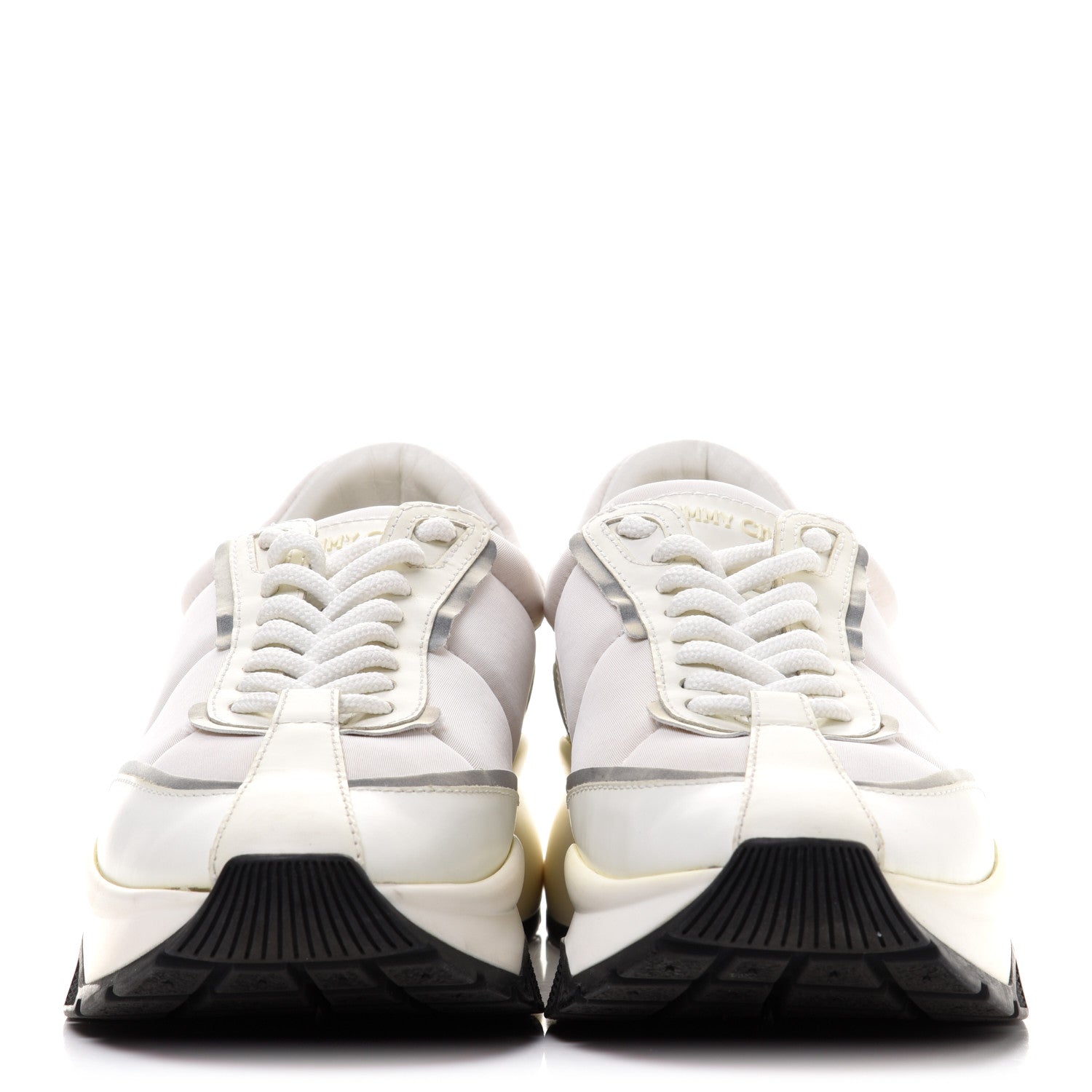 Jimmy Choo Calfskin Neoprene Raine Sneakers 39.5 White 2 of 10