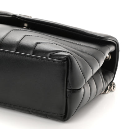 Saint Laurent Calfskin Y Quilted Monogram Small Loulou Chain Satchel Black 9 of 9