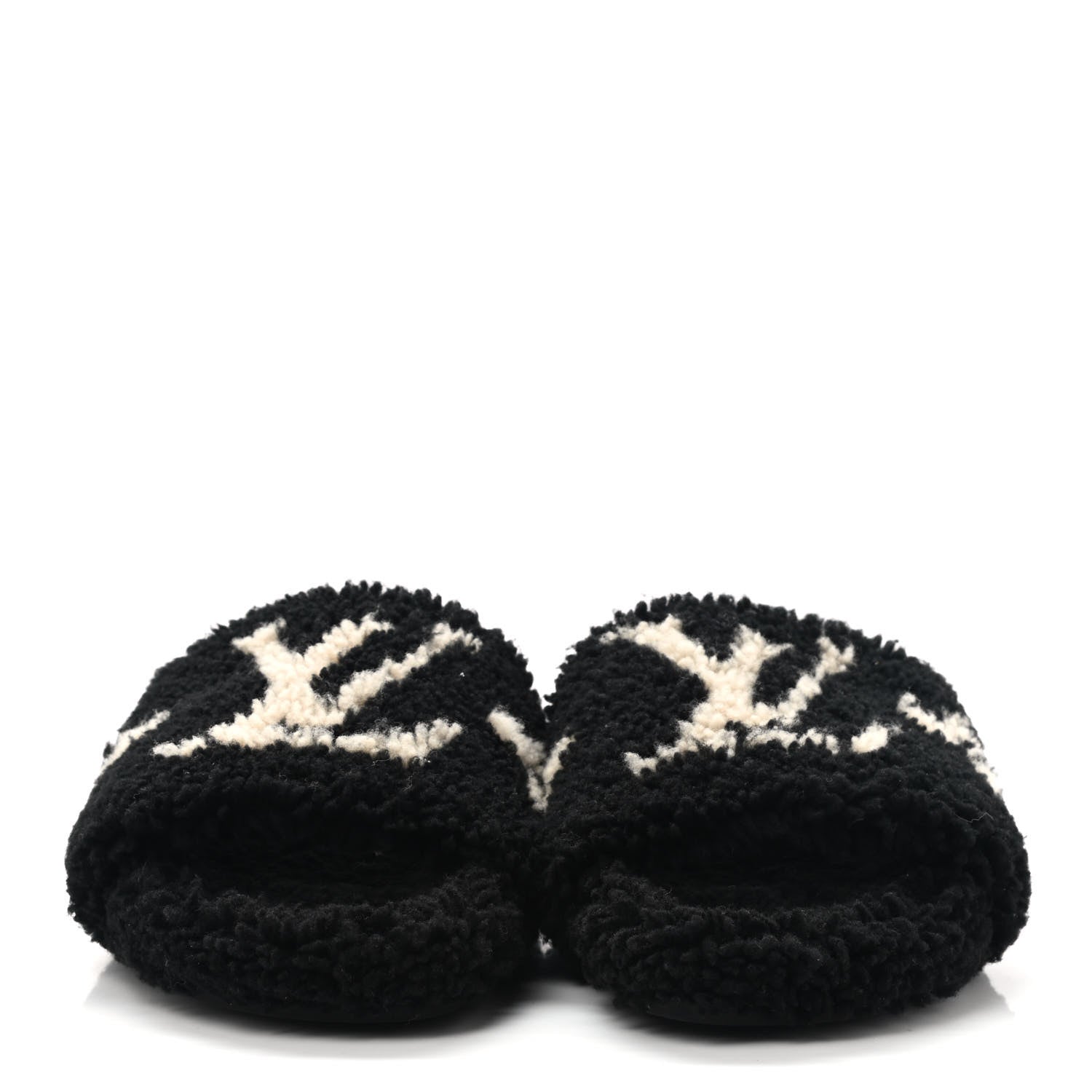 Louis Vuitton Shearling Monogram Giant Paseo Flat Comfort Mule 38.5 Black 2 of 8