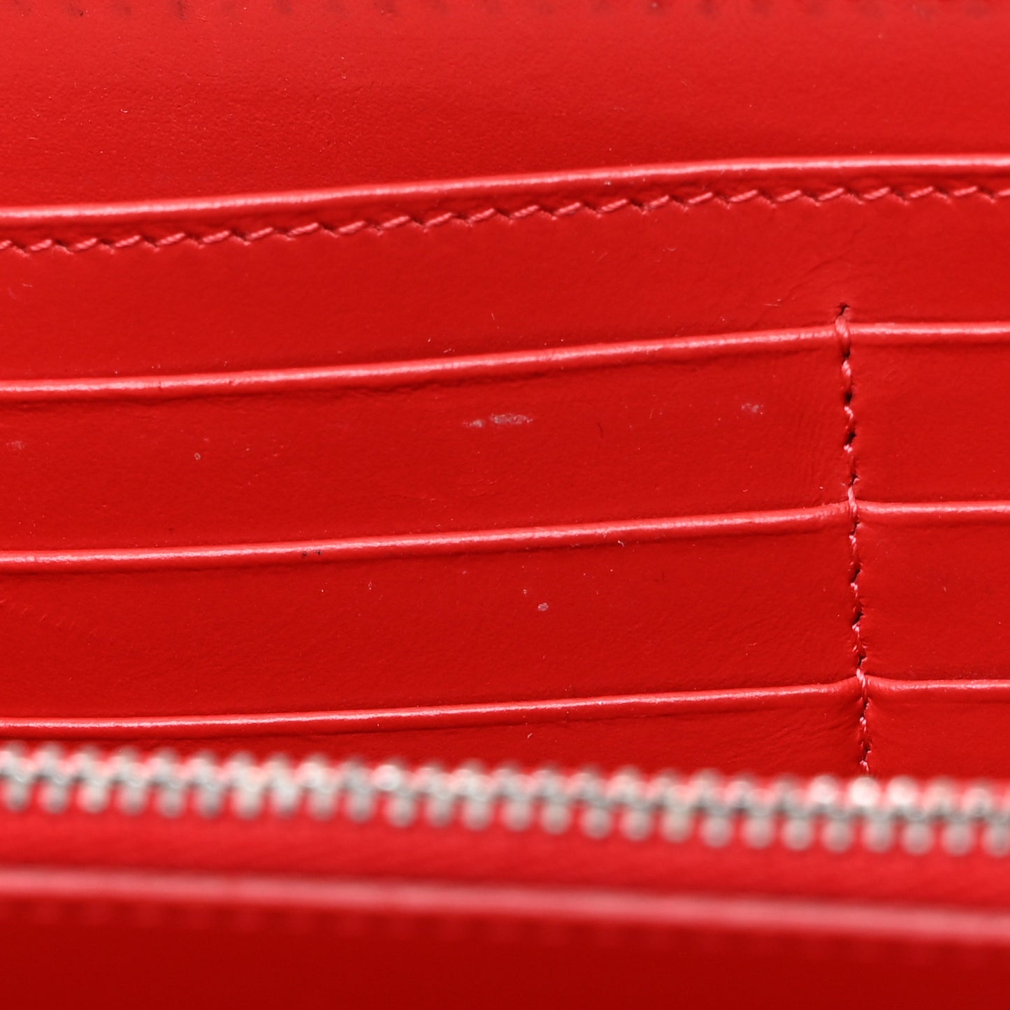 Calfskin Panettone Spiked Zip Around Wallet White