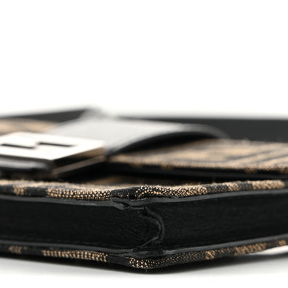 Fendi Recycled Fabric Jacquard Vitello Grace FF 1974 Baguette Belt Pouch Tobacco Moro Black 10 of 13