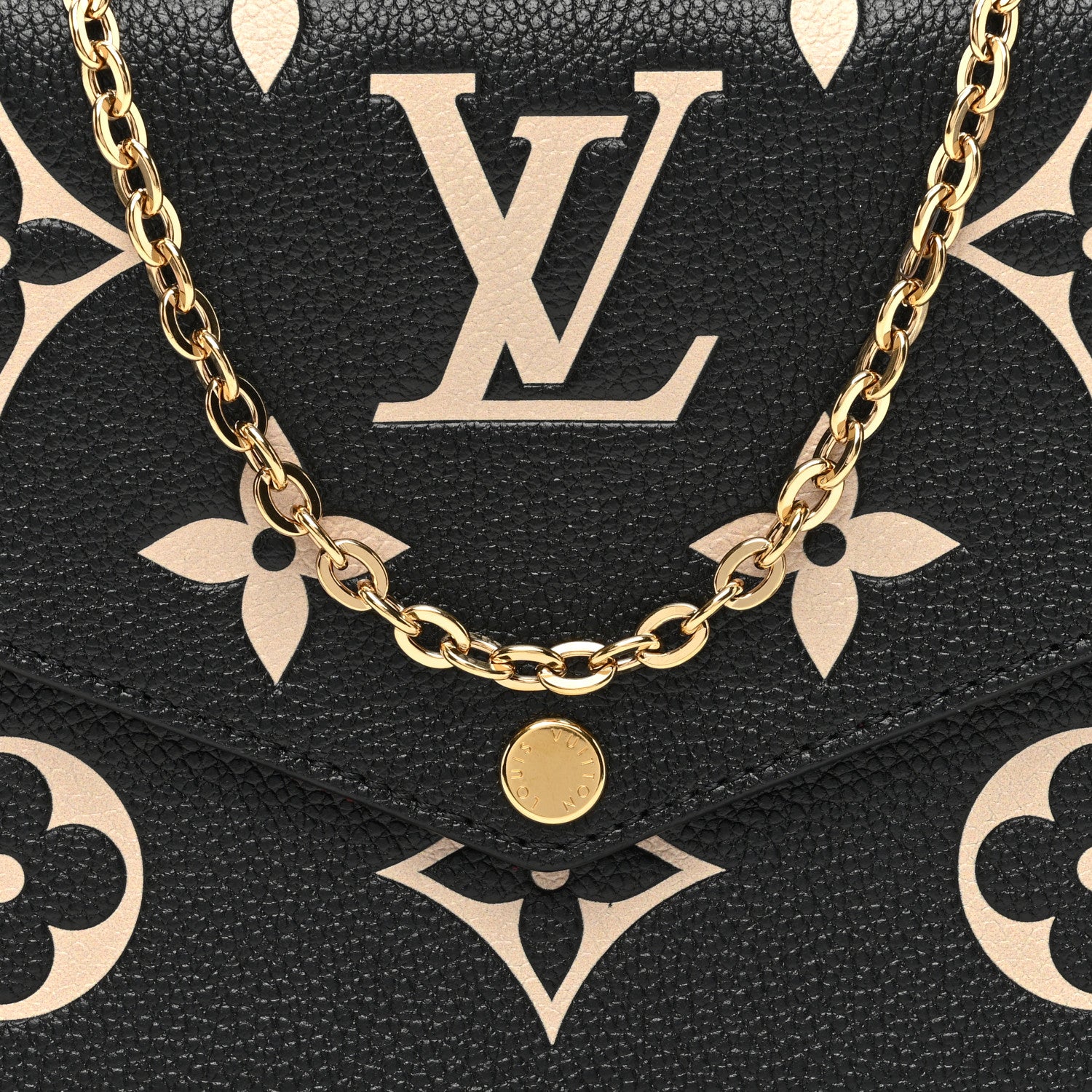 Louis Vuitton Empreinte Monogram Giant Felicie Pochette Black Beige 7 of 10