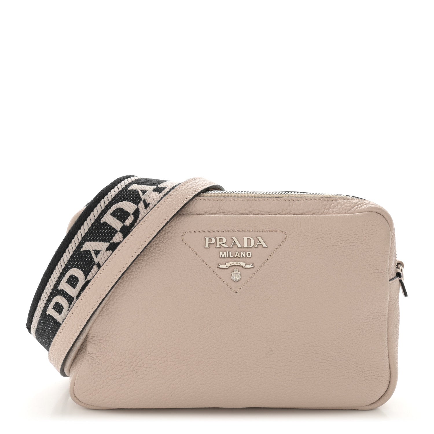 Prada Vitello Daino Soft Medium Double Zip Shoulder Bag Ninfea 1 of 12