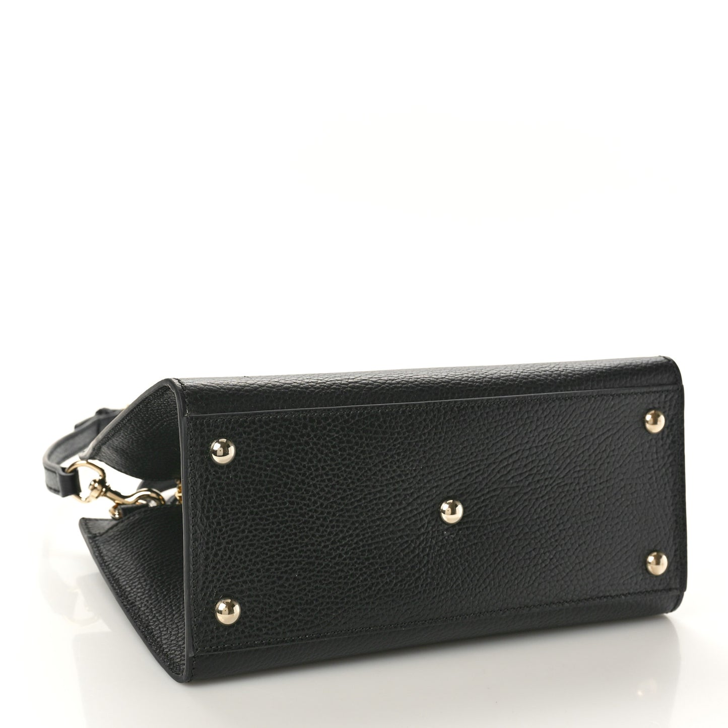 Pebbled Calfskin Medium Soho Top Handle Satchel Black