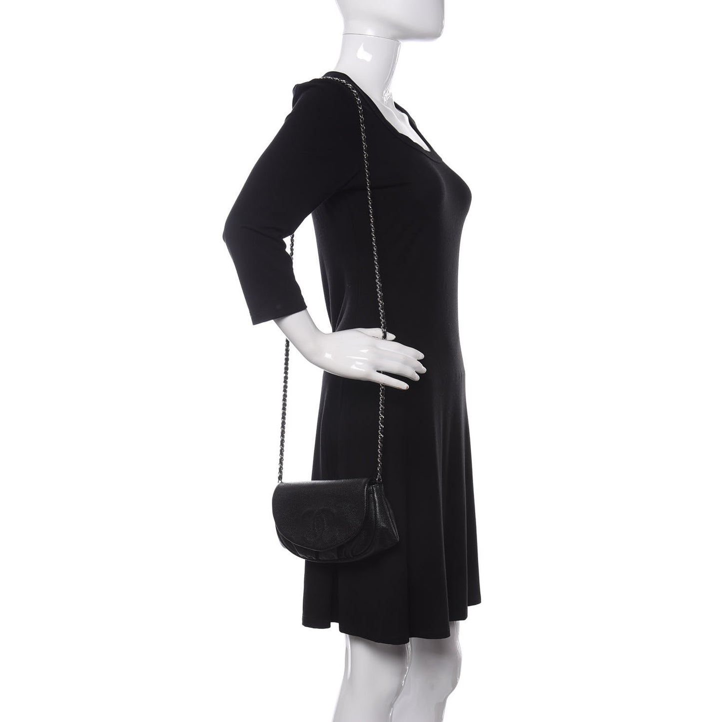Caviar Half Moon Wallet On Chain WOC Black