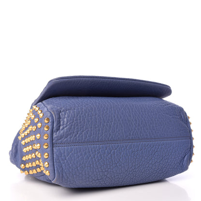 MCM Lambskin Studded Keana Shoulder Bag Blue 4 of 10