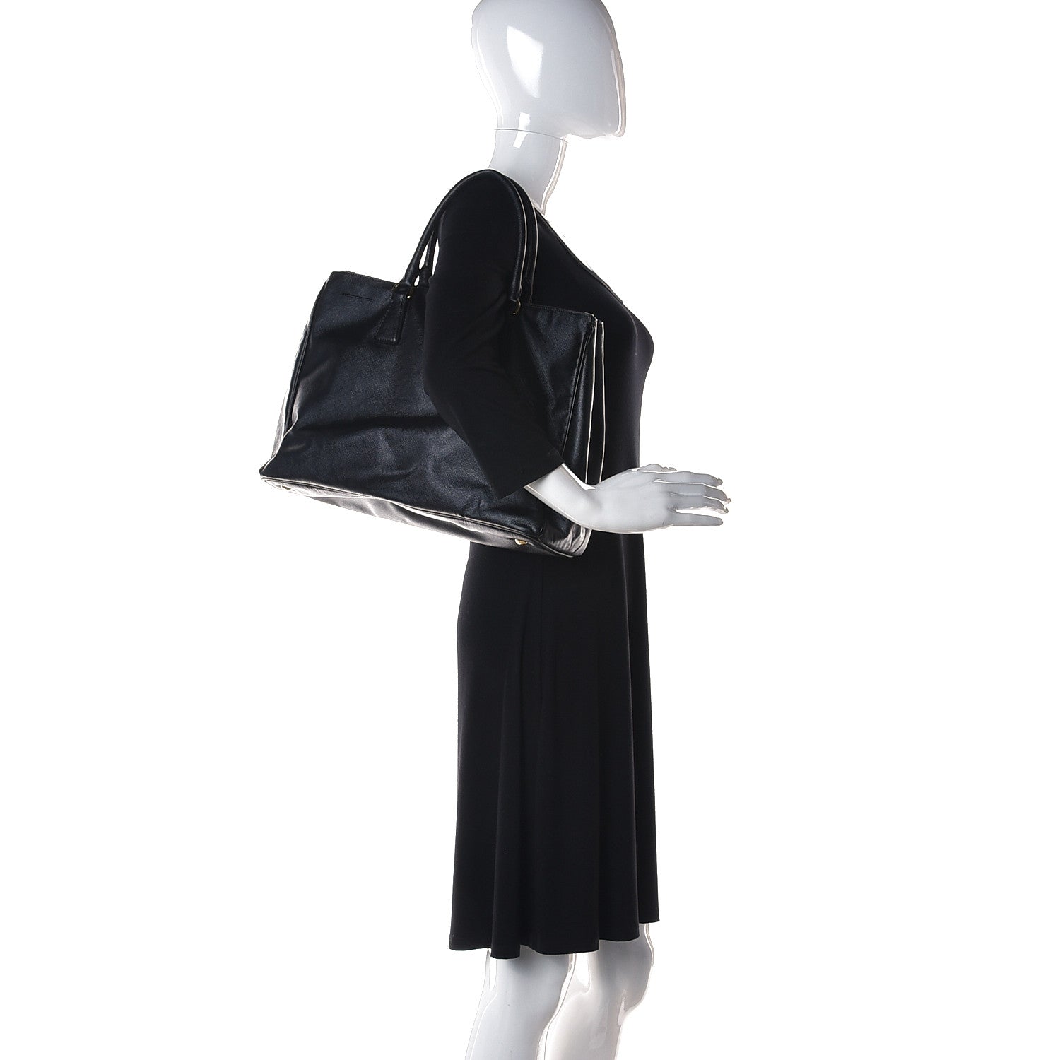 Prada Saffiano Medium Galleria Double Zip Tote Black 2 of 14