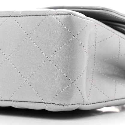 Chanel Iridescent Lambskin Quilted Medium Double Flap Grey 10 of 10