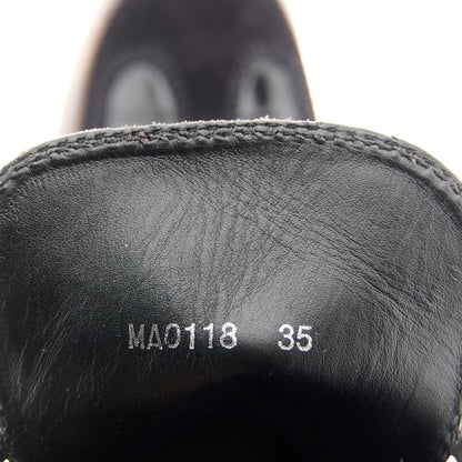 Louis Vuitton Suede Calfskin Crocodile Embossed Patent Monogram Laureate Platform Desert Boots 35 Black 8 of 10
