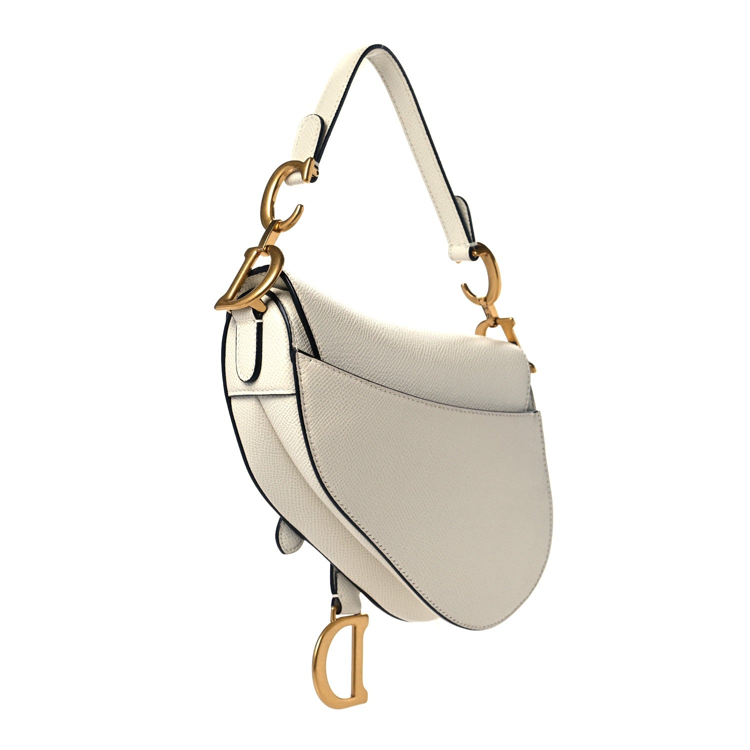 Christian Dior Grained Calfskin Mini Saddle Bag White 2 of 10