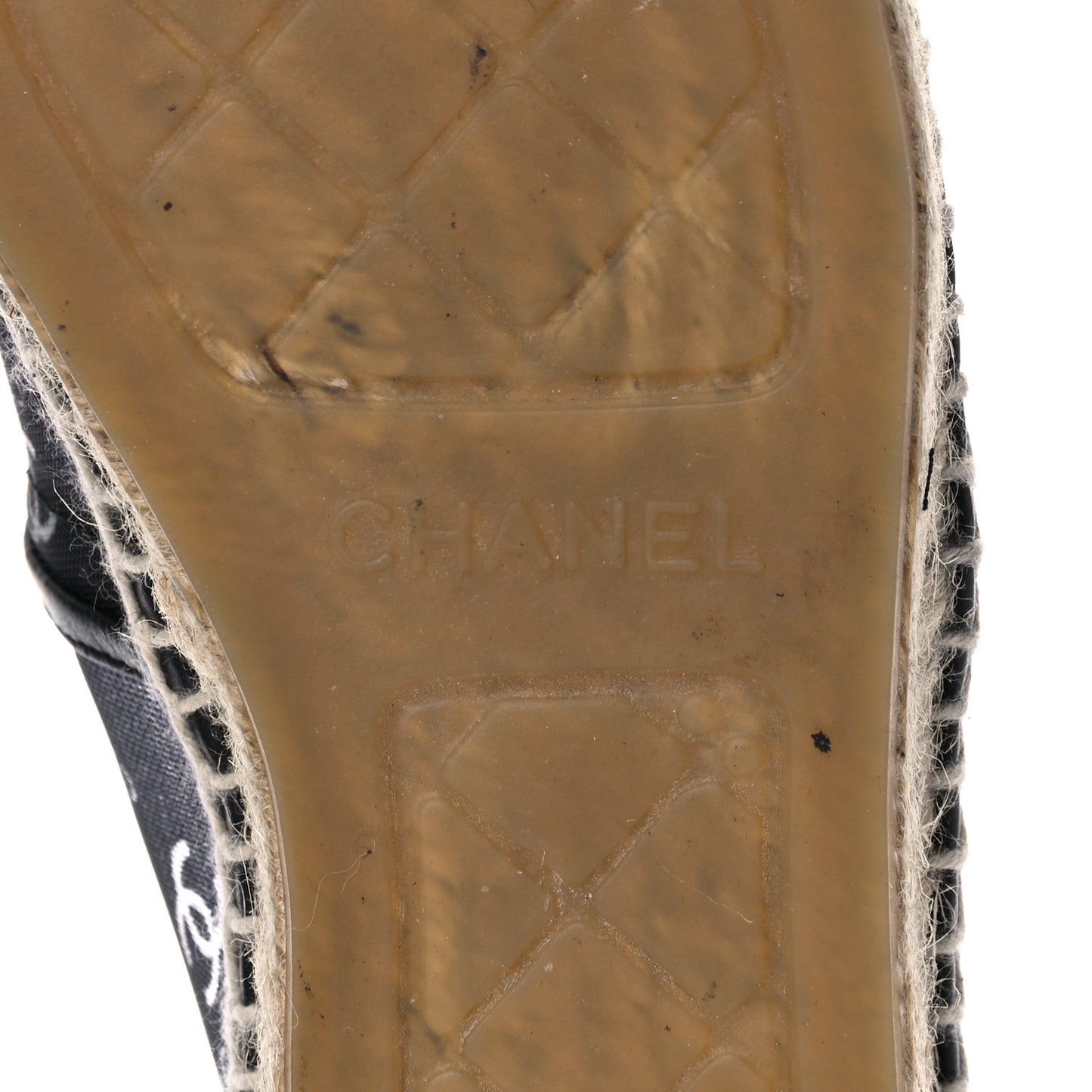 Mesh Grosgrain CC Espadrilles 37 Black White