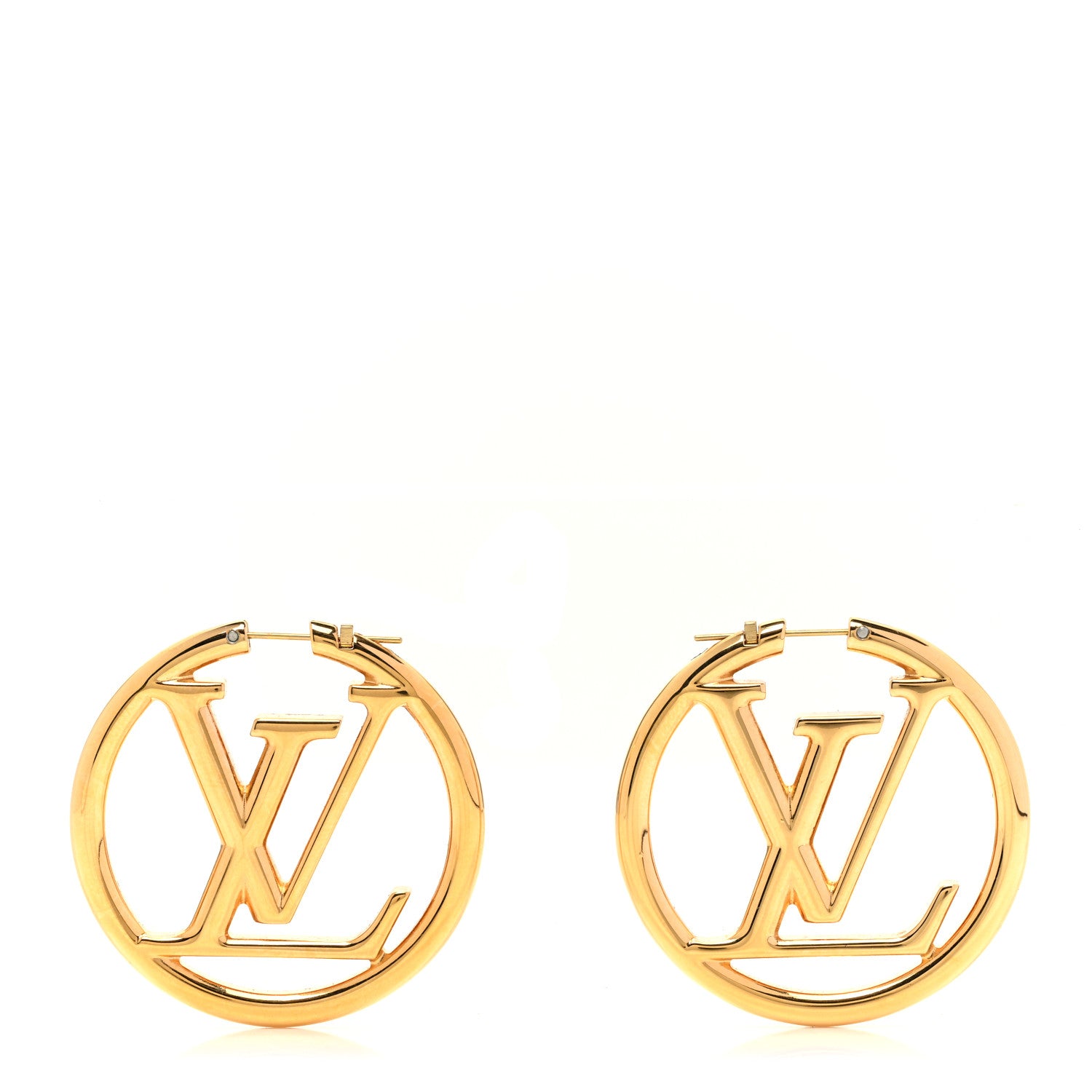 Louis Vuitton Metal Louise Hoop Earrings Gold 1 of 6