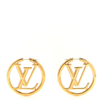 Louis Vuitton Metal Louise Hoop Earrings Gold 1 of 6