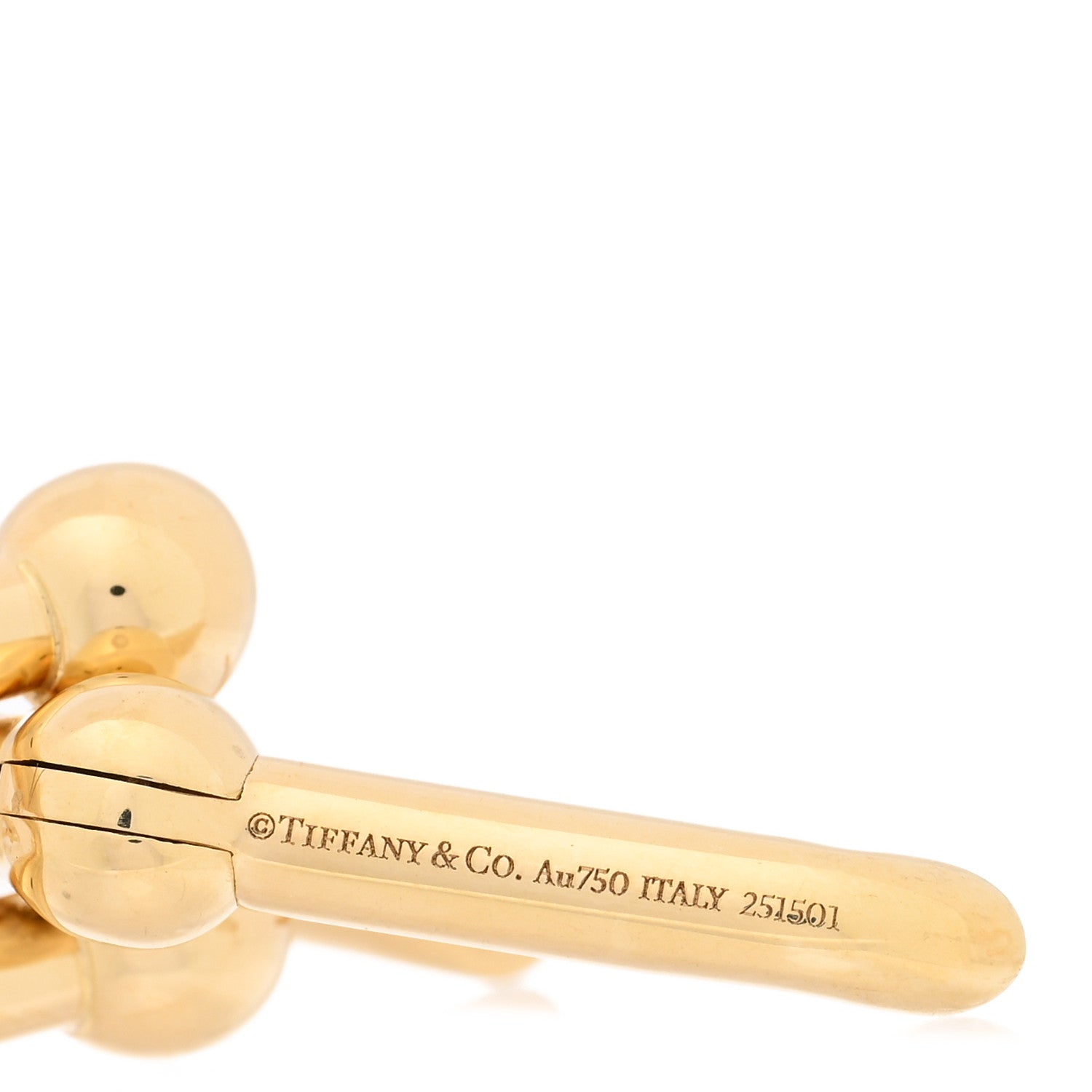 Tiffany 18K Yellow Gold Large HardWear Link Earrings 4 of 5